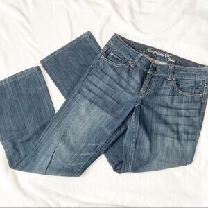 American Eagle outfitters Favorite Boyfriend Jeans dark blue flare size 8 AEO